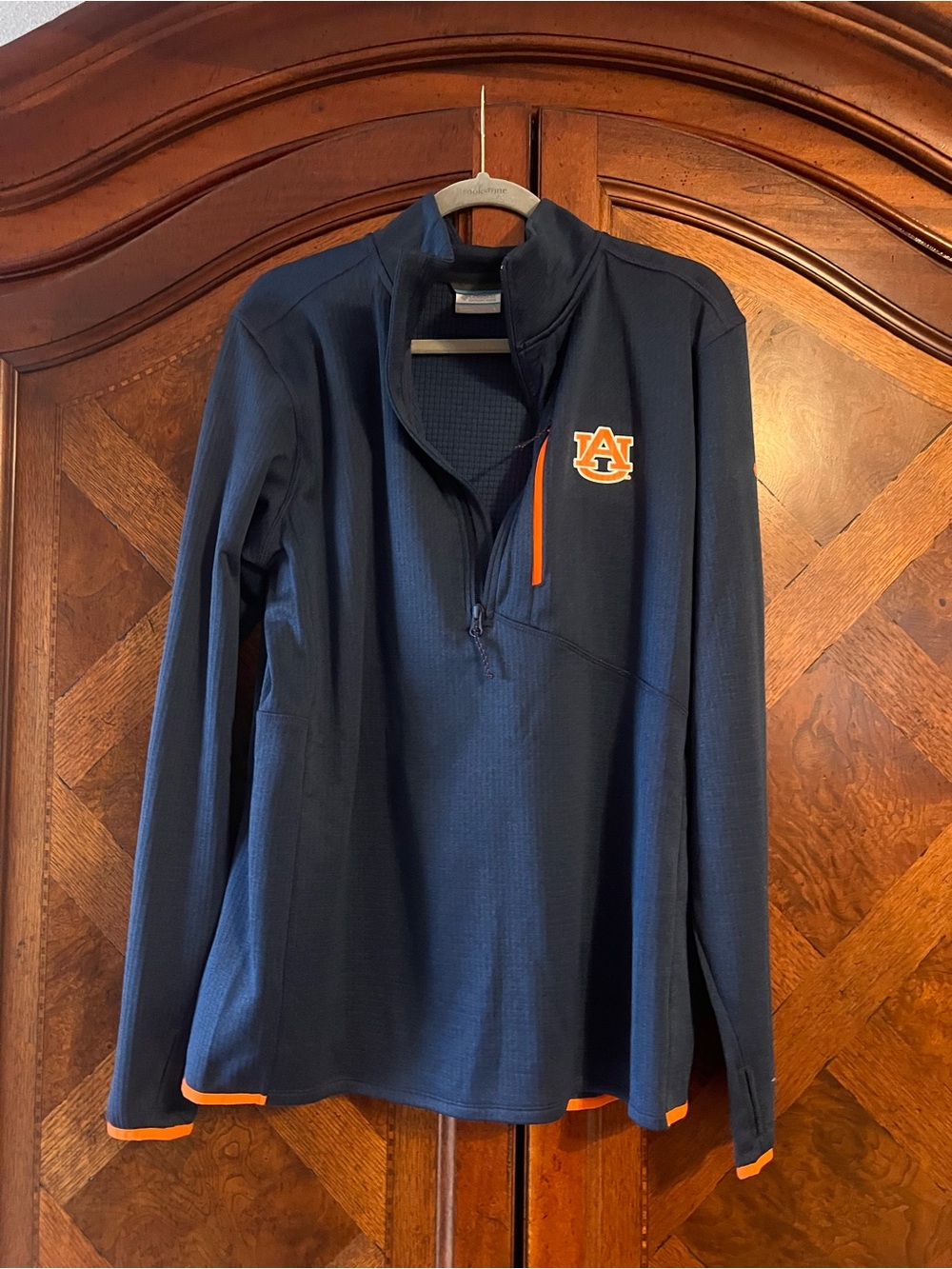 Columbia Navy Blue Auburn Tigers 1/4 Zip Lightweight Jacket with Orange Trim